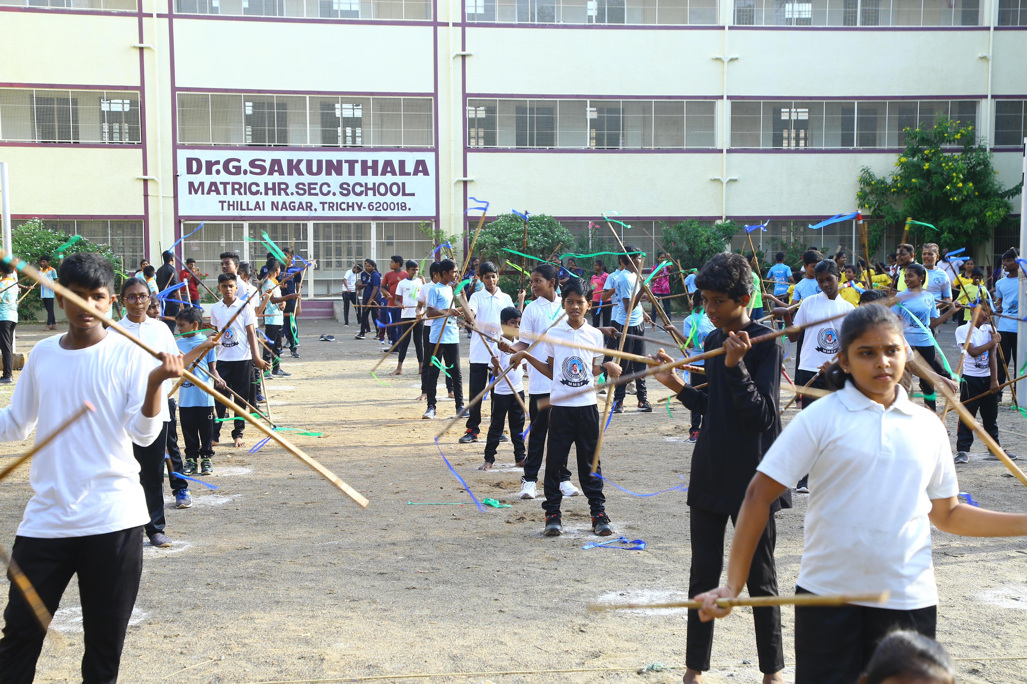 DOUBLE STICK ROTATION BY MORE THAN 300 STUDENTS FOR 3 HOURS TO CREATE AWARENESS ABOUT PHYSICAL ACTIVITY.