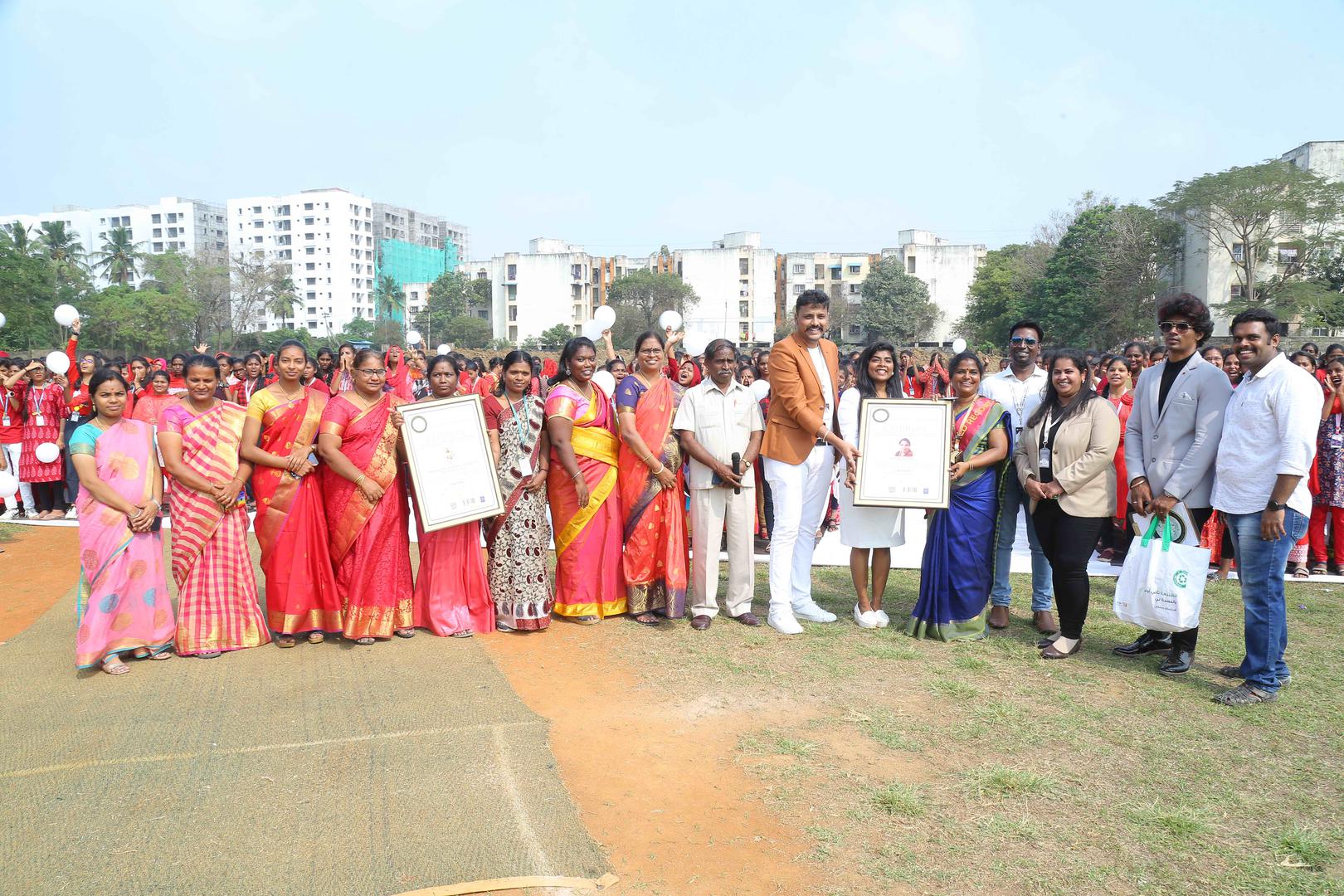 WORLD RECORD TO CREATE LARGEST HUMAN WORD “CAUTION” AND AWARENESS RIBBON BY 1500 STUDENTS