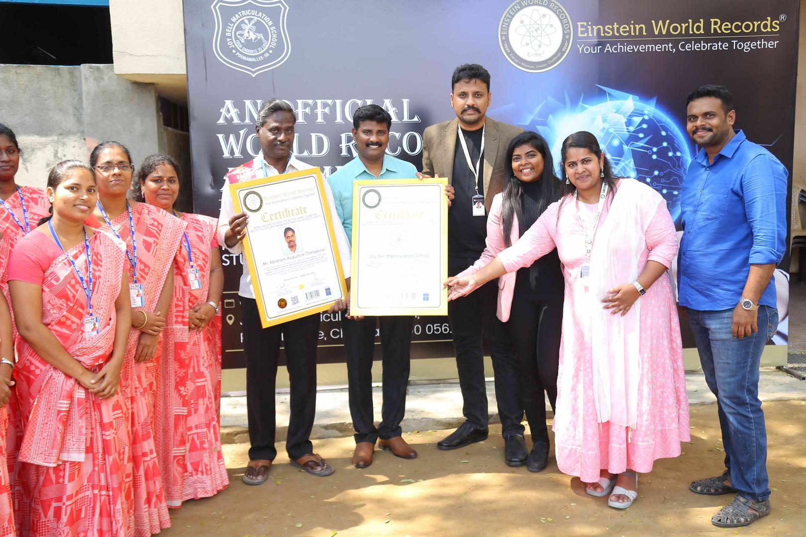 WORLD RECORD TO HOLD THE 6FT DIA SHAPED GLOBE AND RECITE THE SLOGANS FOR SAFER INTERNET DAY BY 300 STUDENTS