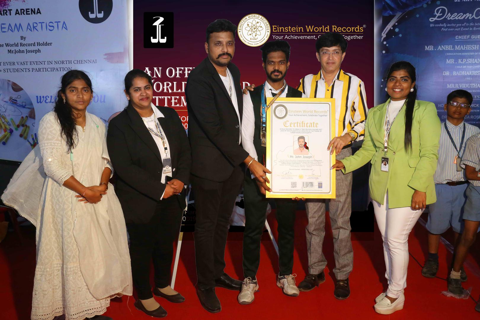 WORLD RECORD TO DRAW A TREE ON 5000 SQUARE FEET LAND BY 500 STUDENTS IN 5 MINUTES IN THE THEME OF “GREEN WORLD,SAVE EARTH”